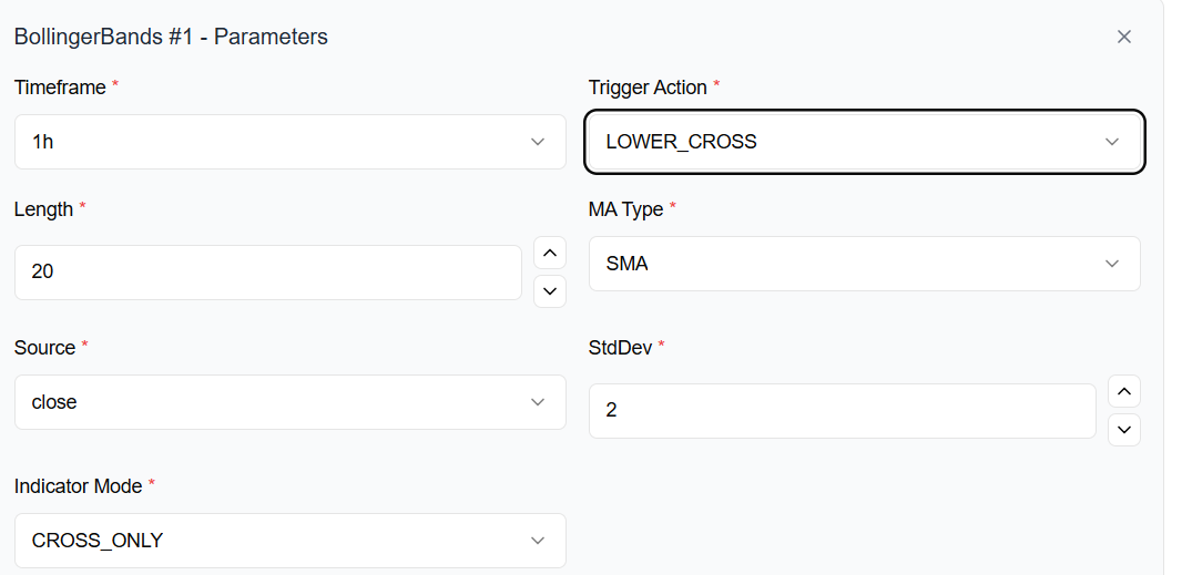 Bollinger Bands Settings